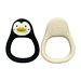 penguin ring teether natural rubber